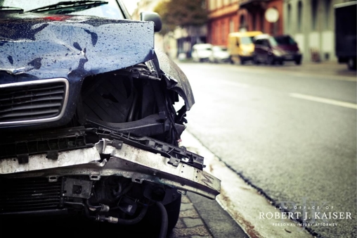 Image of car on the road after an accident